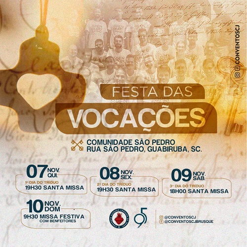 PROGRAMAÇÃO DA FESTA DAS VOCAÇÕES 2019 | CONVENTO SCJ