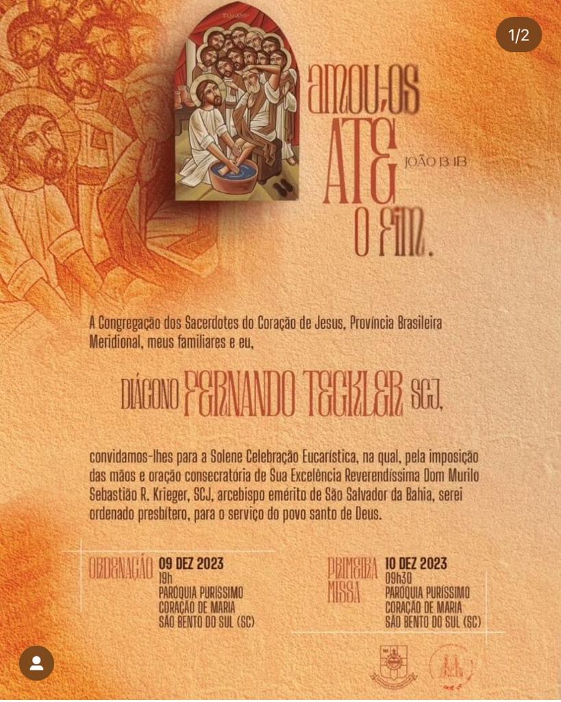 Diacono Fernando Teckler será ordenado no 9 de Dezembro de 2023