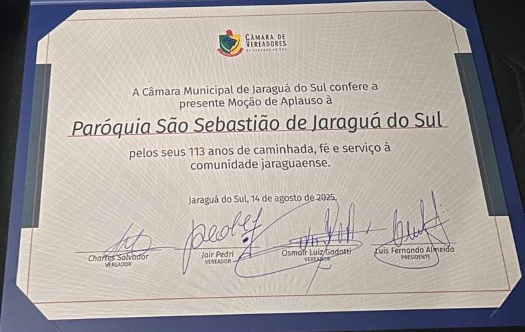 Moção honrosa à Paróquia São Sebastião, em Jaraguá do Sul-SC - Entrevista