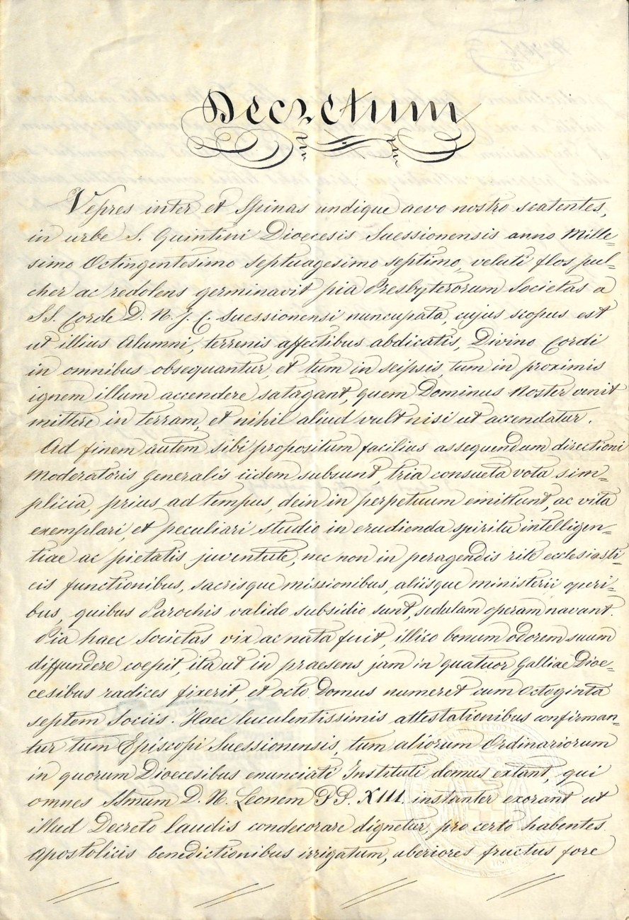 Decretum Laudis: 134 anos de reconhecimento da Congregaçã SCJ pela Santa Sé
